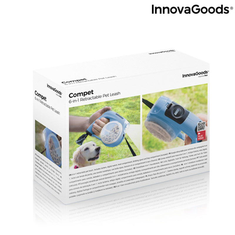 6-in-1 vetäytyvä koiran hihna Compet InnovaGoods IG815936 Sininen (Kunnostetut Tuotteet A)