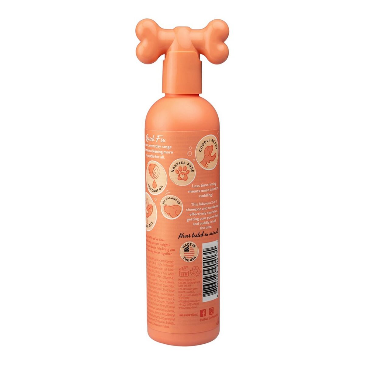 2-in-1 shampoo ja hoitoaine Pet Head Quick Fix Persikka (300 ml)