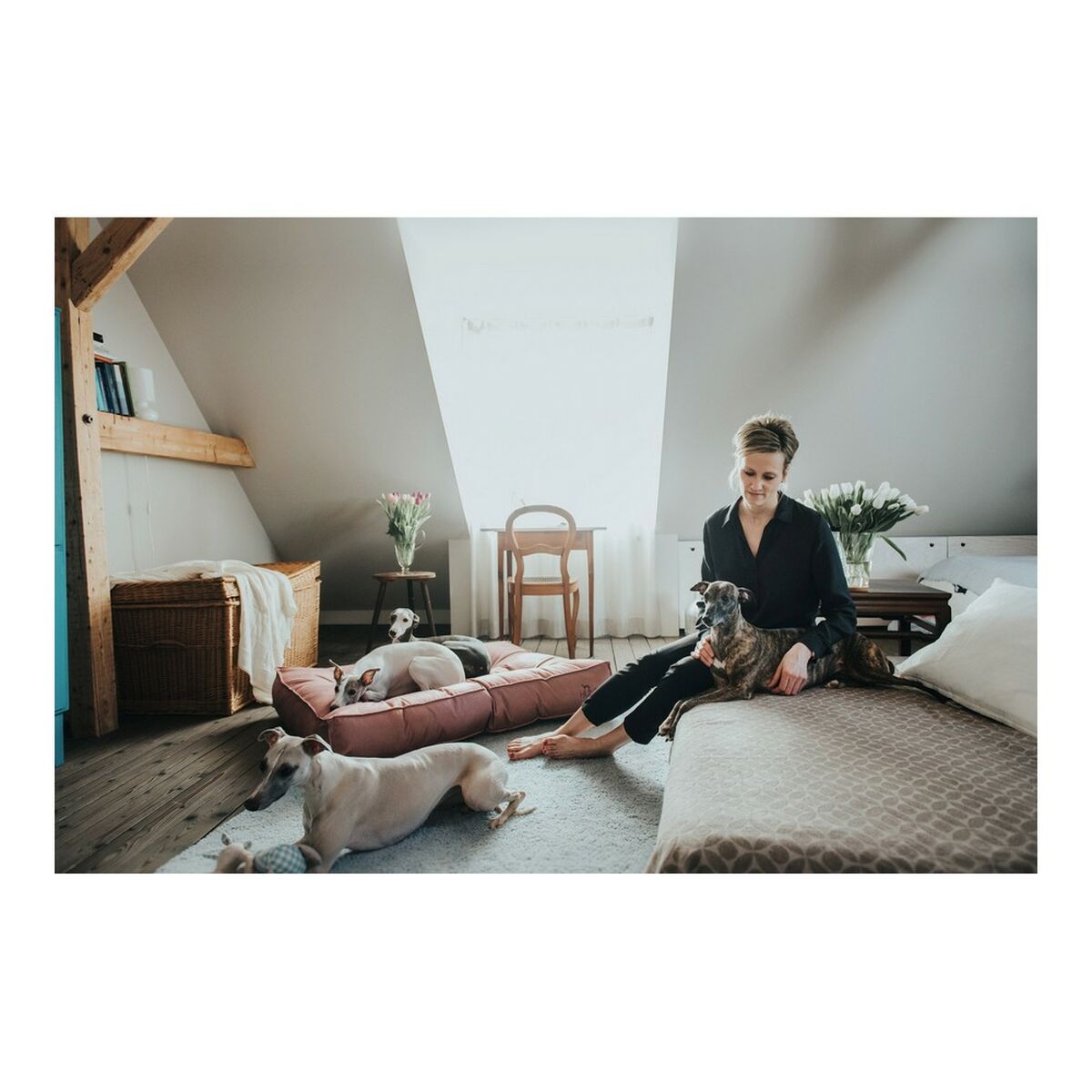 Bed for Dogs Hunter LANCASTER Punainen (120 x 90 cm)