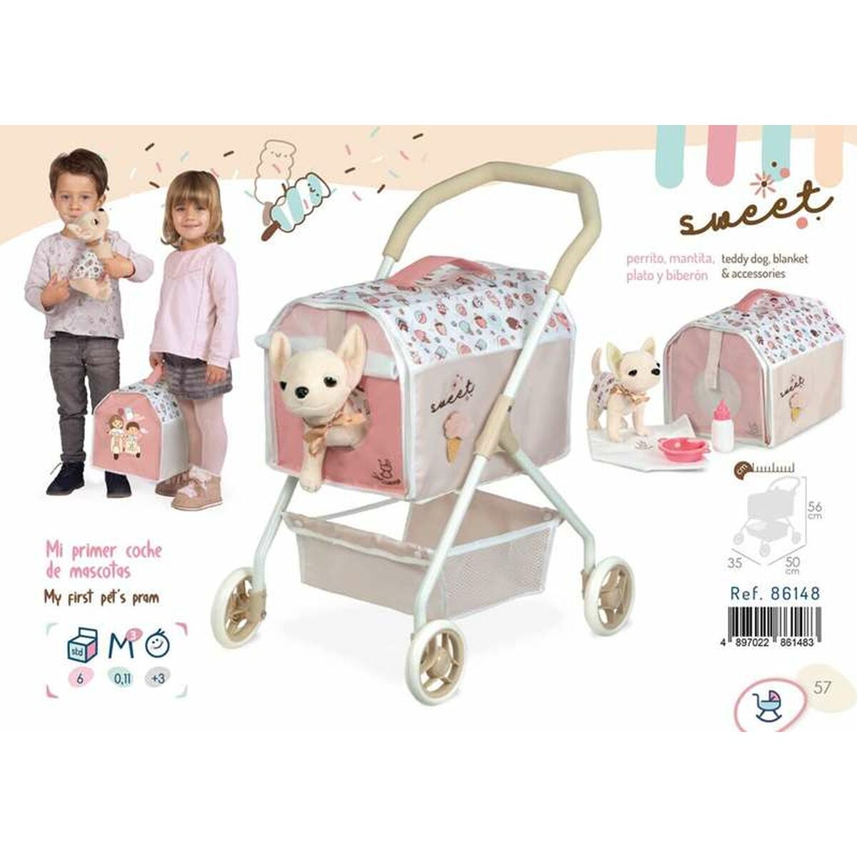 Pet cart Decuevas Sweet Lasten 35 x 50 x 56 cm