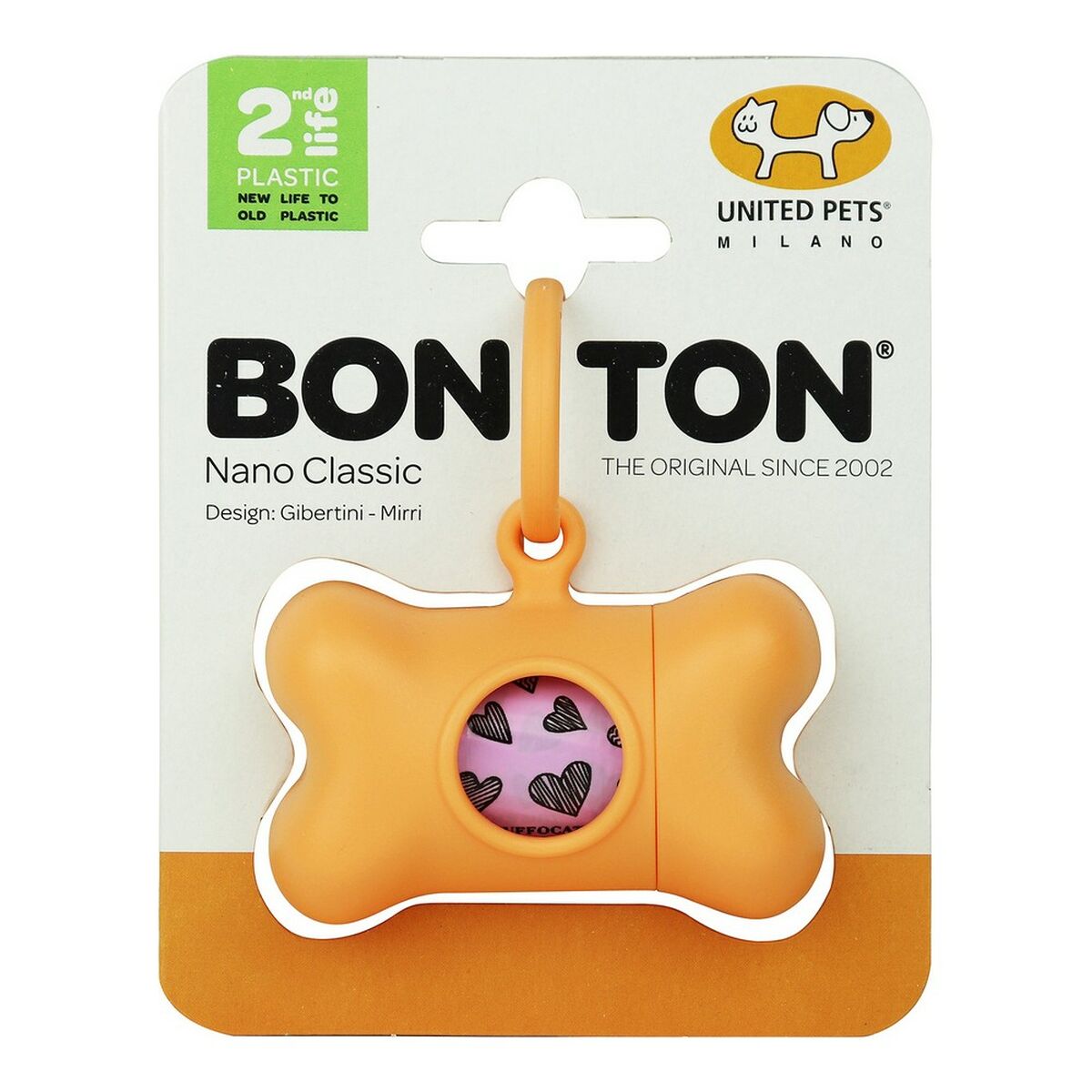 Lemmikin pussisäilytin United Pets Bon Ton Nano Classic Koira Oranssi Kierrätetty muovi (6 x 3 x 4 cm)