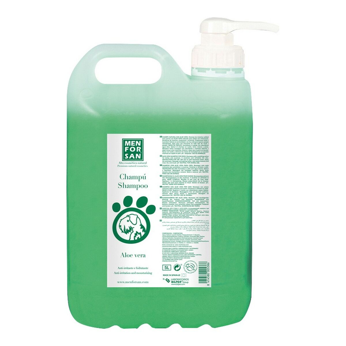 Shampoo Menforsan Koira Aloe vera 5 L