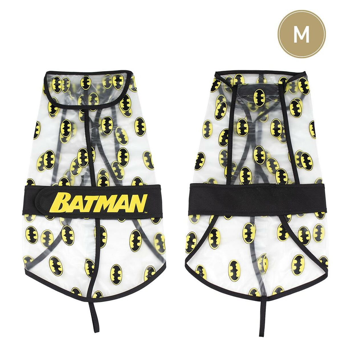 Koiran sadetakki Batman Läpinäkyvä Musta M